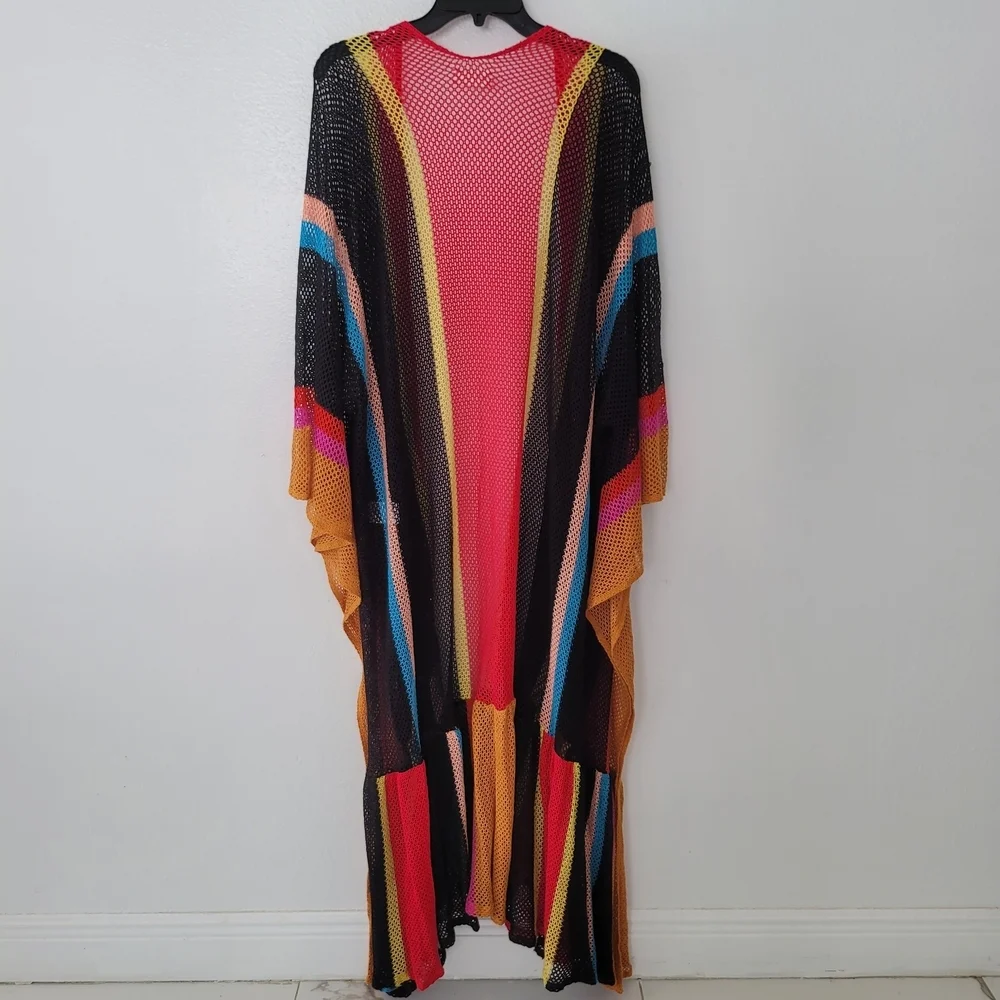 Free People sea vista striped maxi duster - pink One Size Cotton 100%